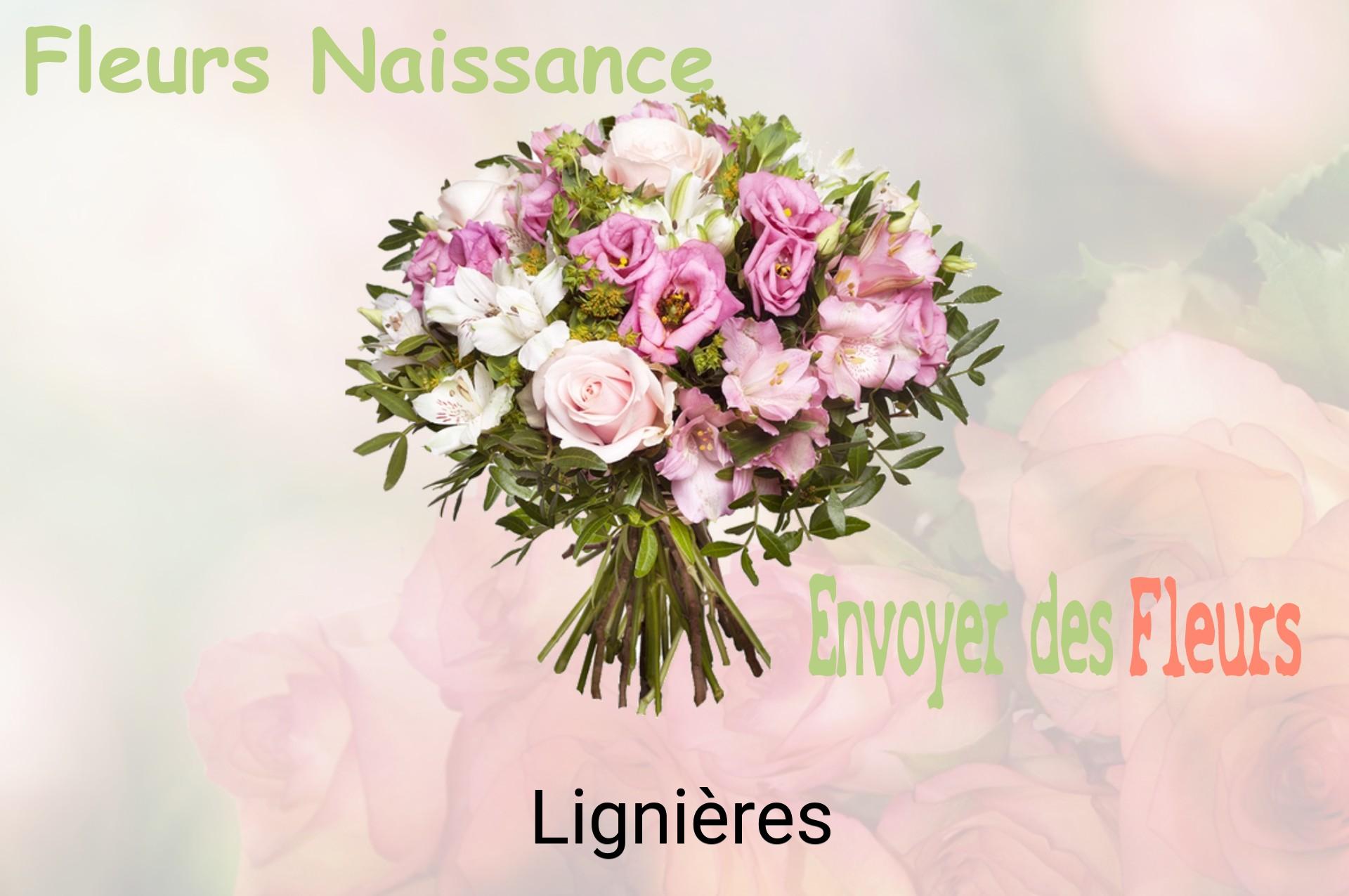 Bouquet de fleurs de naissance livré à Lignières